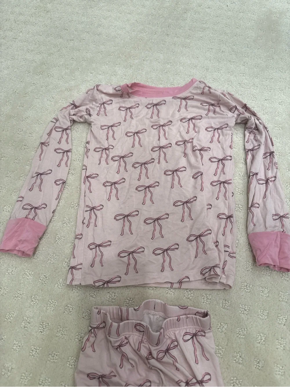 In My Jammers Bamboo Pink Bow Pajama Set 4T Coquette Matching Pajamas